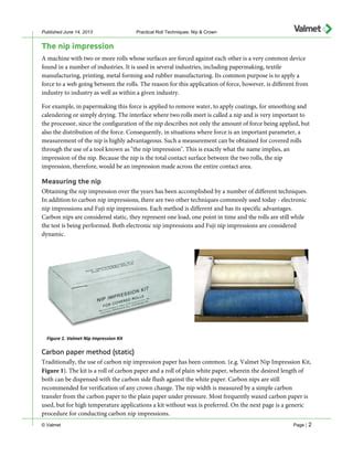 nip pressure measurement|Published June 14, 2013 Practical Roll Techniques: Nip & Crown.
